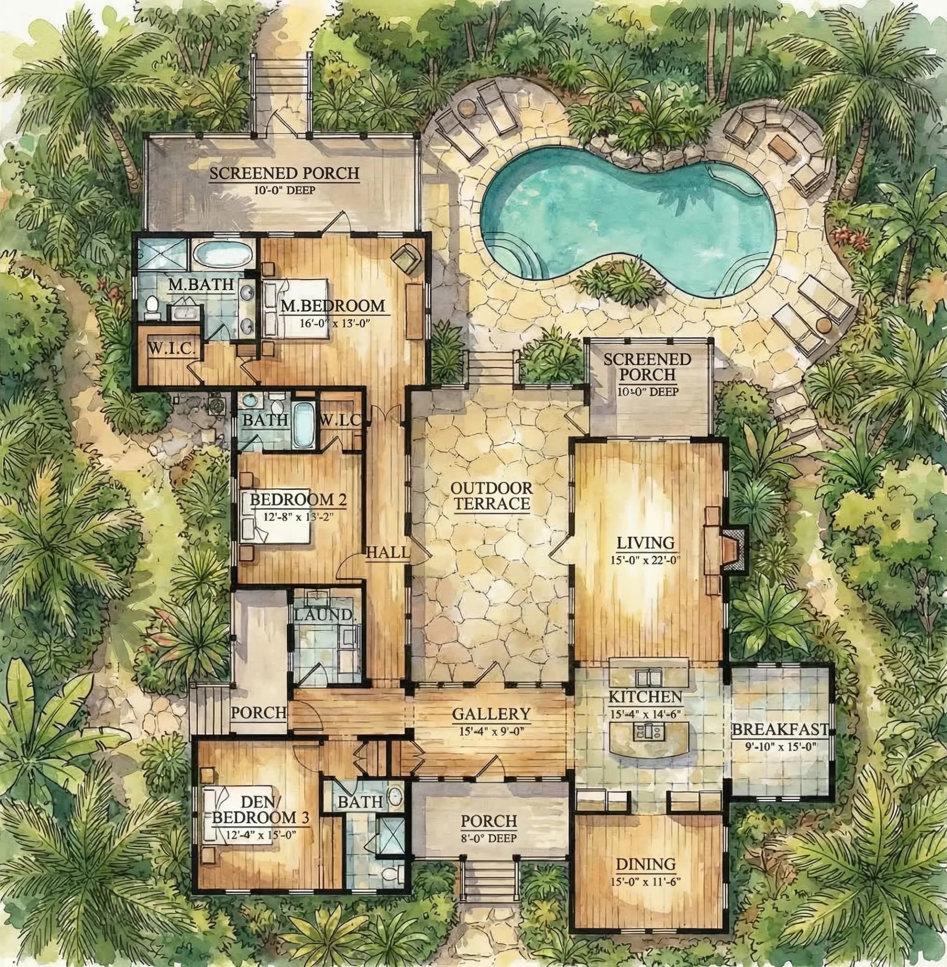 Distant Island House — site plan (artist concept)