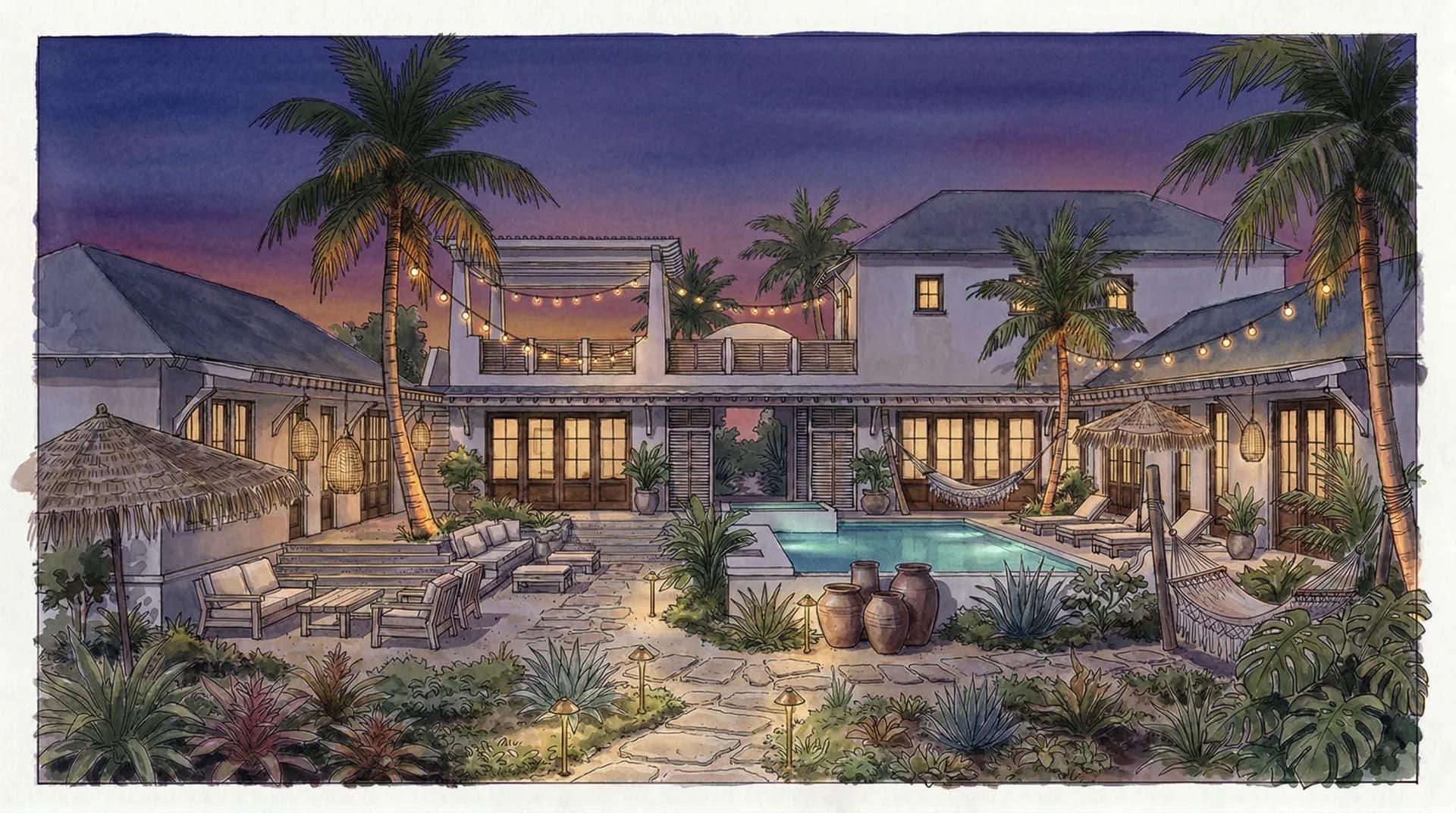 The Sitter — courtyard (artist concept)