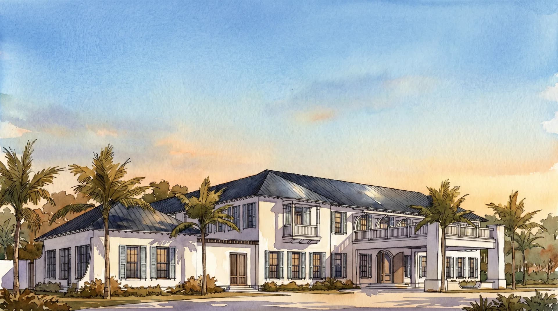Red Rock Inn arrival exterior — artist concept