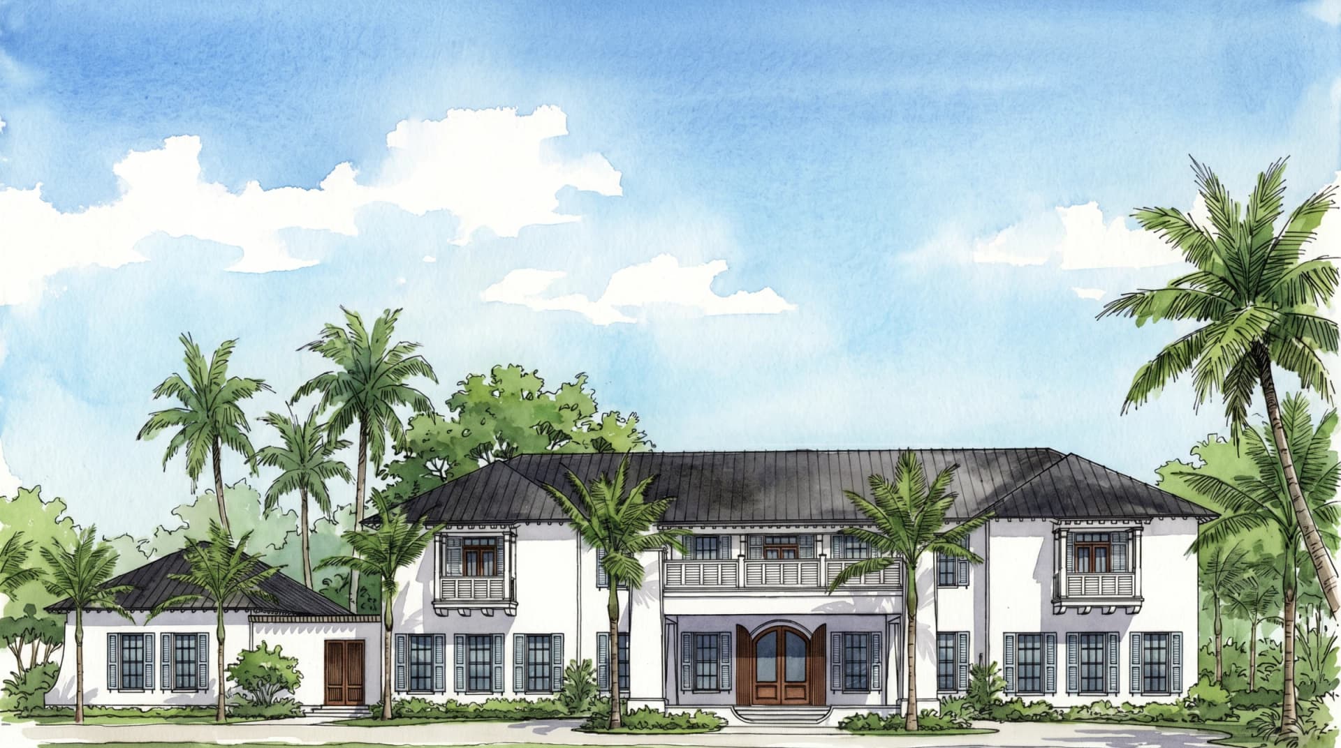 Red Rock Inn main facade elevation — artist concept